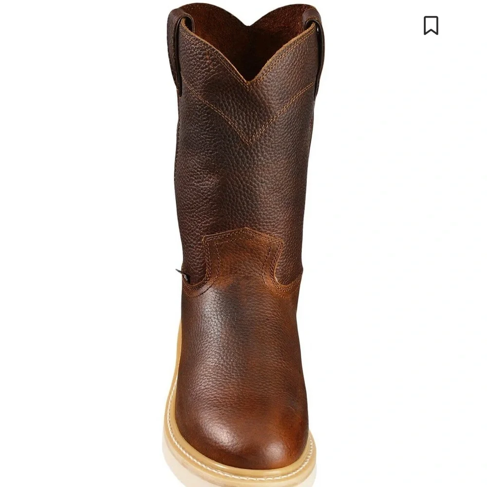 Justin Men’s Dark Brown Leather Work Boots
